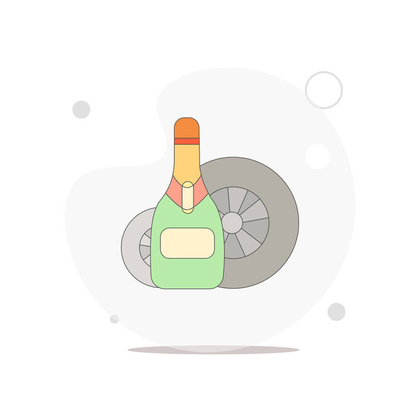 champagne icon. winner vector flat illustration on white - Vector, Image