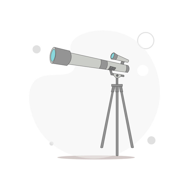 telescope vector flat illustration on white - Vector, Image