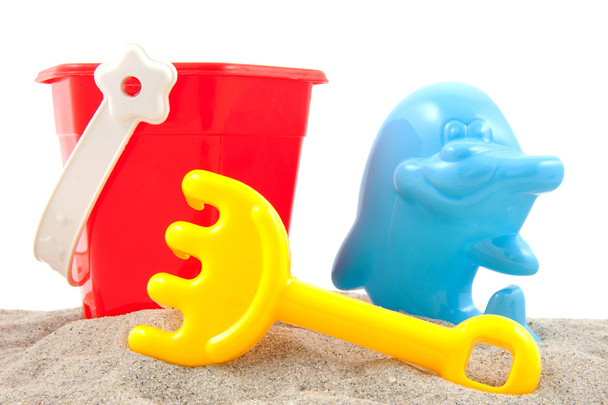 Colorful plastic play toys for the beach - Zdjęcie, obraz