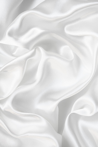 Smooth elegant white silk as wedding background - Фото, изображение