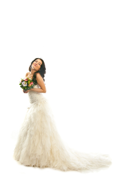 Bride with bouquet - Фото, зображення