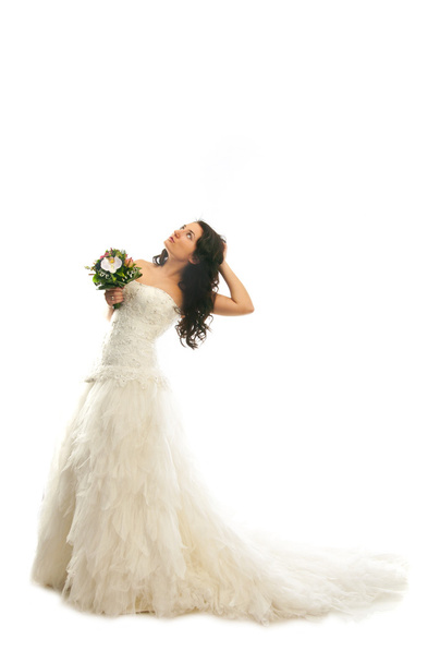 Bride with bouquet - Fotoğraf, Görsel