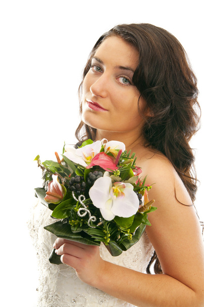 Bride with bouquet - Foto, afbeelding
