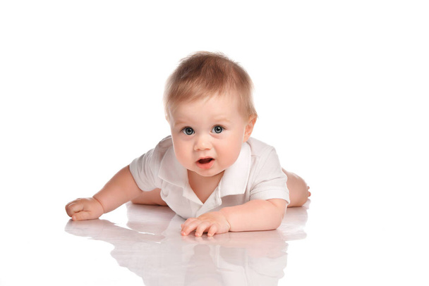 portrait of happy crawling baby boy - Foto, Imagem
