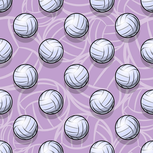 Volleyball ball graphic seamless pattern. Vector illustration. Ideal for wallpaper, packaging, fabric, textile, wrapping paper design and any kind of decoration. - Vector, Image