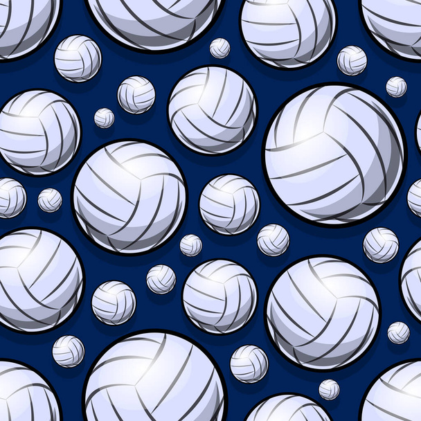 Icono de pelota de voleibol patrón sin costuras. Ilustración vectorial. Ideal para papel pintado, embalaje, tela, textil, diseño de papel de envolver y cualquier tipo de decoración. - Vector, Imagen