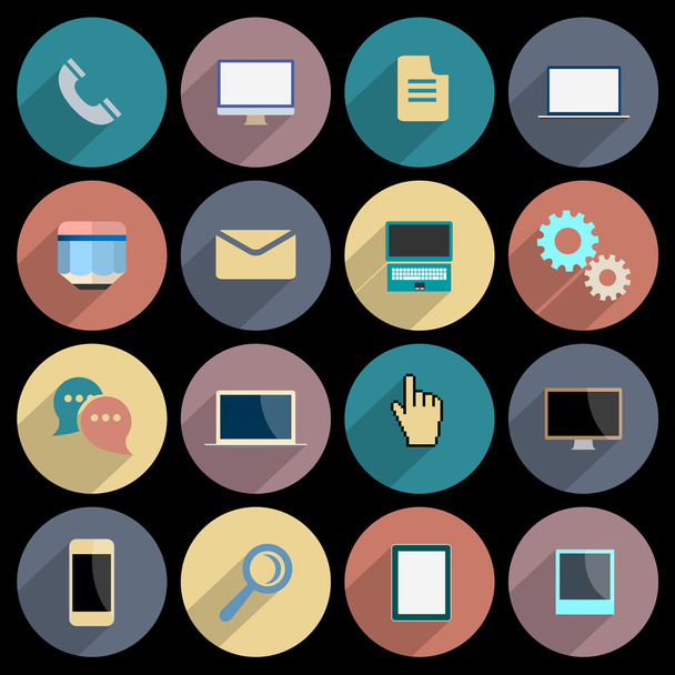 Icone piatte per oggetti web e applicazioni mobili, business e tecnologia
 - Vettoriali, immagini