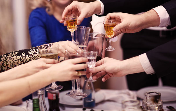 Group of people toasting at a celebration - Photo, Image