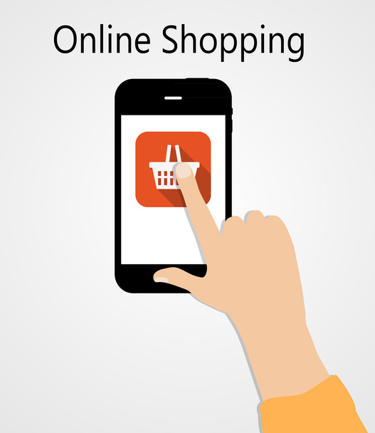 Online Shopping Flat Concept Vector Illustration - Vector, Image