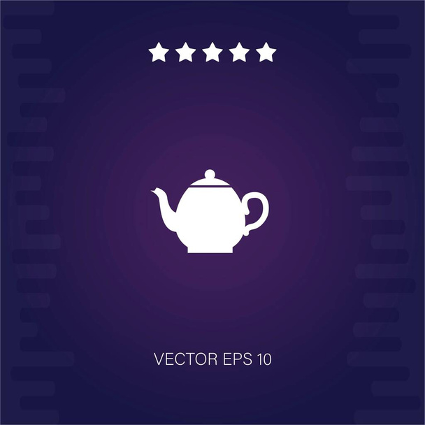 teapot black side view shape vector icon - Vector, Image