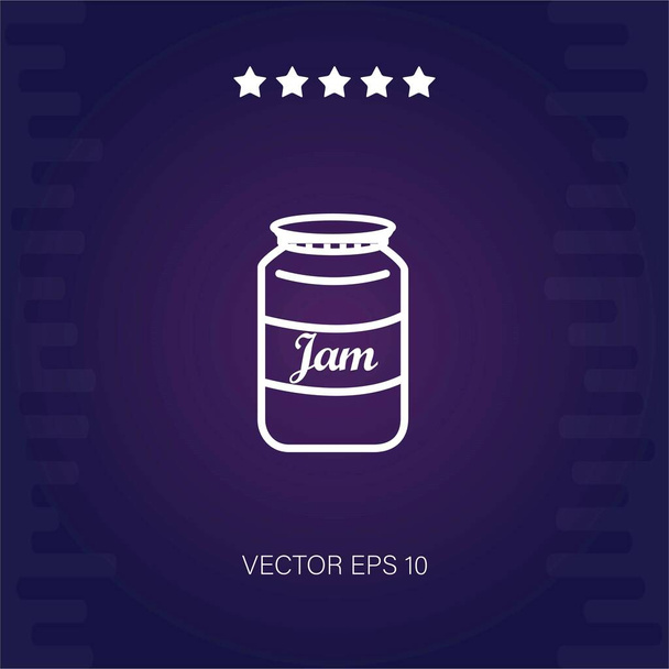 jam jar with label vector icon modern illustration - Vector, Image