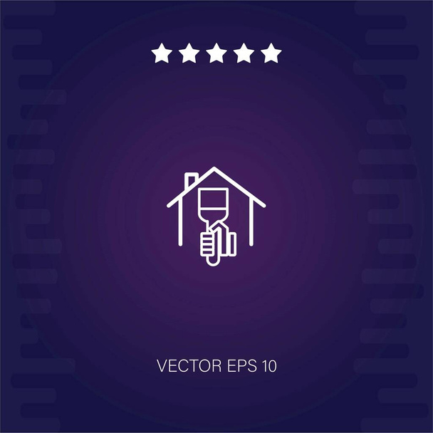 pintura casa vector icono ilustración moderna - Vector, Imagen