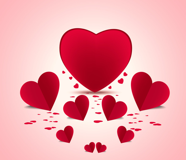 Valentine background fly heart - Vector, Image