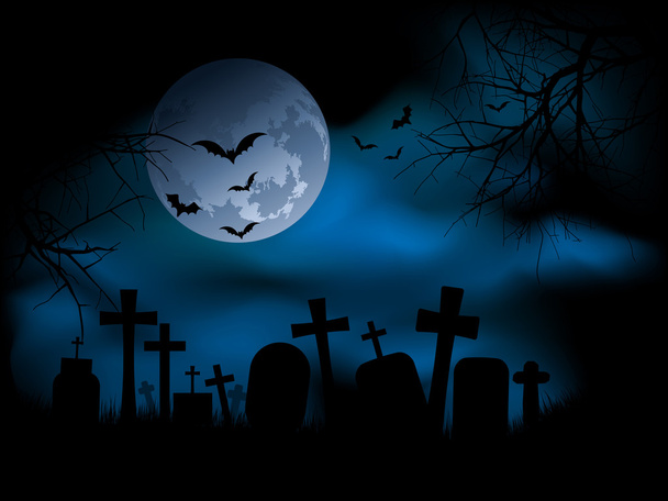 Spooky kerkhof - Vector, afbeelding