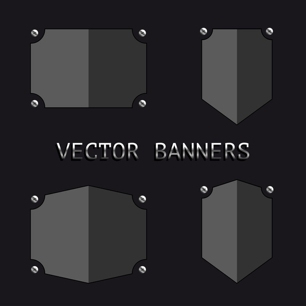 Black vector banners - Vektor, kép