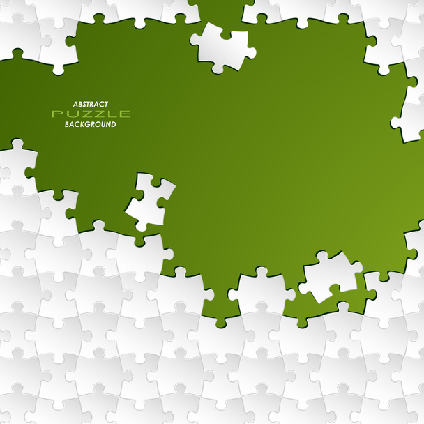 Abstract white group puzzle with green background - Vector, Image