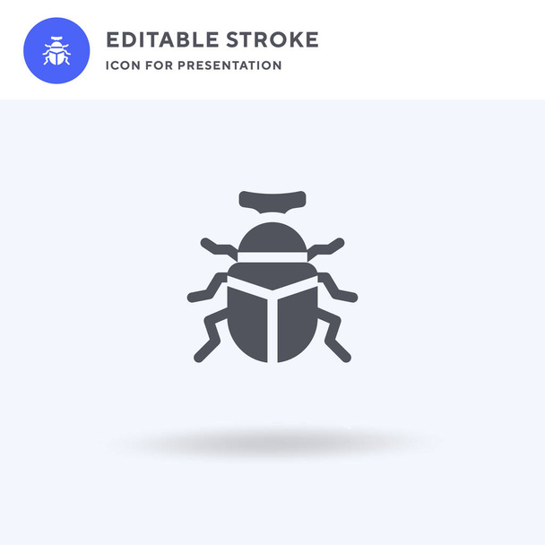 Icono de escarabajo vector, signo plano lleno, pictograma sólido aislado en blanco, ilustración del logotipo. Icono de escarabajo para presentación. - Vector, Imagen