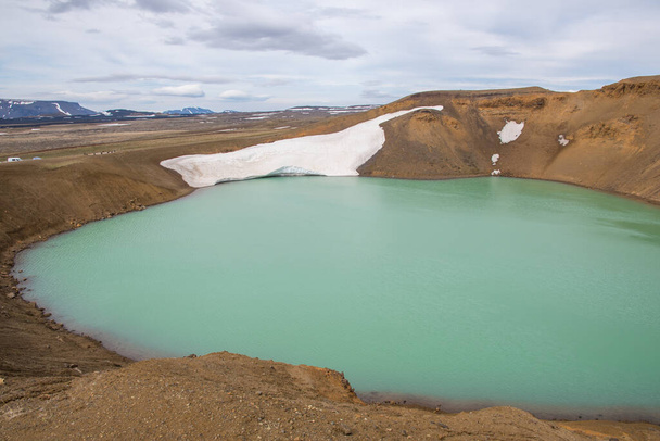 Viti Crater with lake in Krafla volcano in North Iceland - Photo, Image