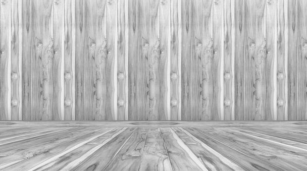 gray wall and floor wood background - Photo, Image