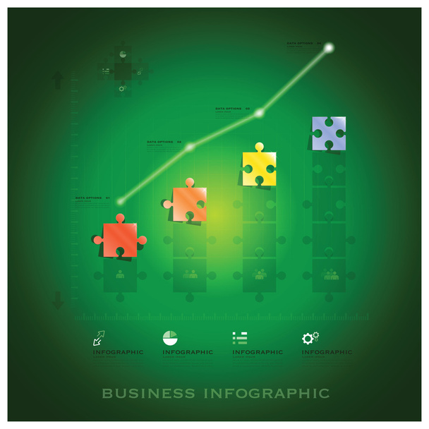 Modern Jigsaw Puzzle Business Infographic Background Design Temp - ベクター画像