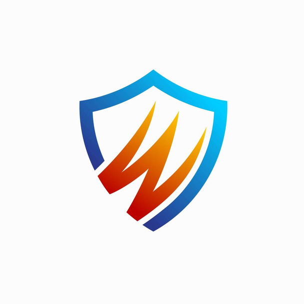 letter W shield, warrior logo design - Vector, Image