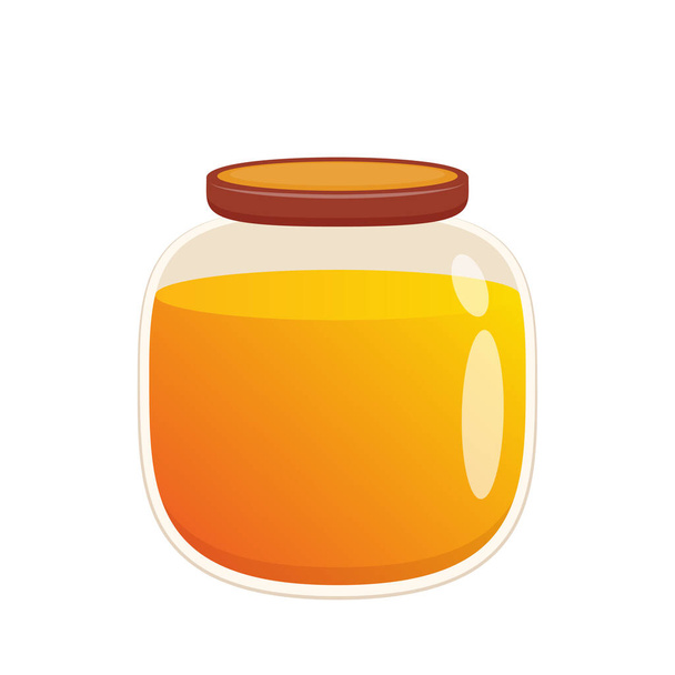 Honey jar cartoon vector. free space for text. wallpaper. - Vektor, Bild