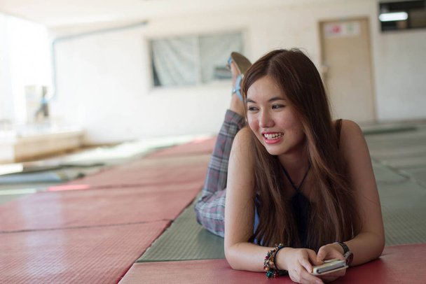 Portrait of thai adult beautiful girl relax and smile. - Фото, зображення