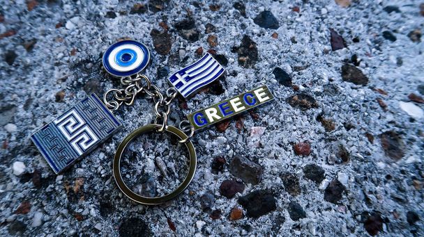 Αναμνηστικά από την Ελλάδα - σύμβολα της χώρας - μπρελόκ με την Ελλάδα - Φωτογραφία, εικόνα