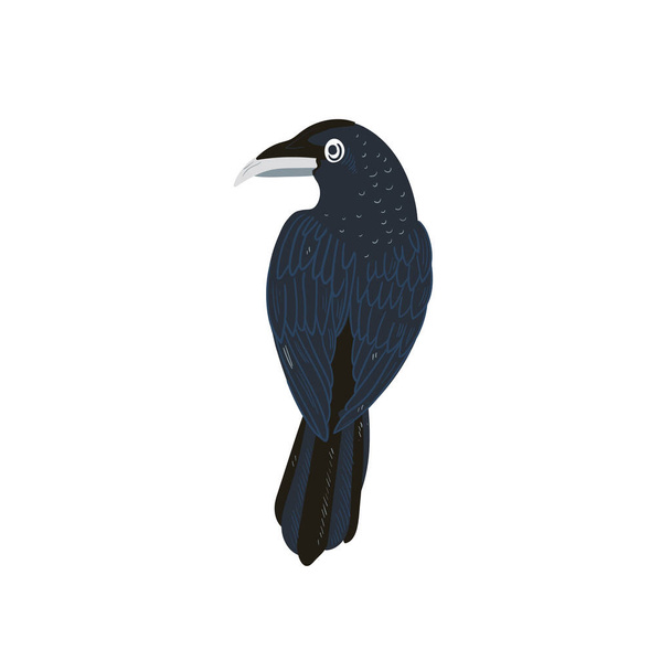 Raven. Halloween Set. Hand Drawn Cartoon Doodles. Vector illustration. Social media post. Design for greeting card, sticker, party invitation. - Vector, Image