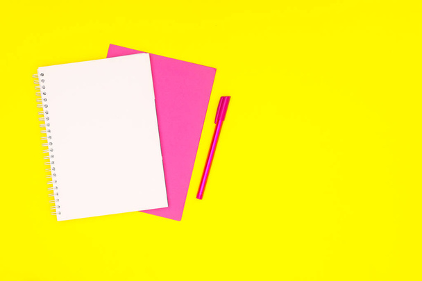 Back to school stationery on yellow theme  - 写真・画像