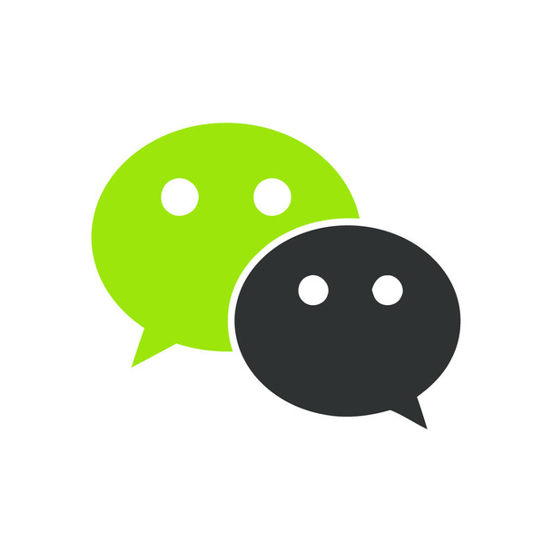 WeChat Web ikon hozzászólás szín. Zöld ikon vektor illusztráció - Vektor, kép