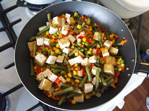 Vegetables stew with tofu cheese - Photo, Image