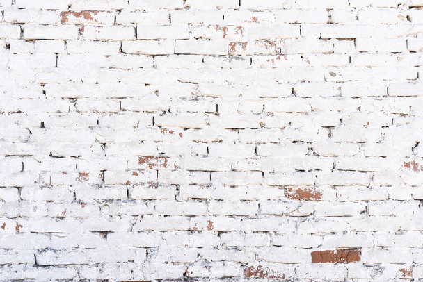 Concepção de fundo de textura: fundo de parede de tijolo branco na sala rural - Foto, Imagem