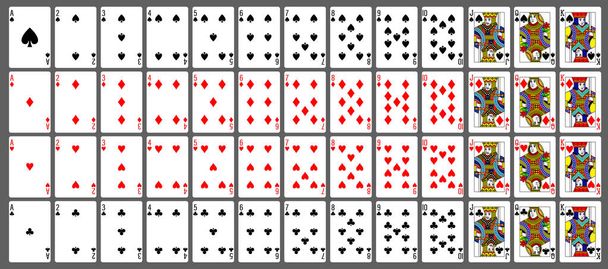 Иконки плоского цвета для покерных карт. - Вектор,изображение