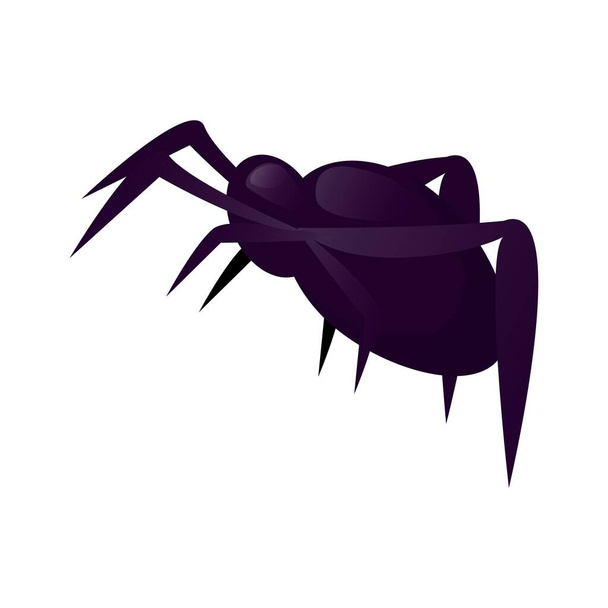 Spider vector aislado insecto horror espeluznante web animal miedo peligro espeluznante arácnido ilustración. Peligrosa trampa telaraña veneno telaraña. - Vector, imagen