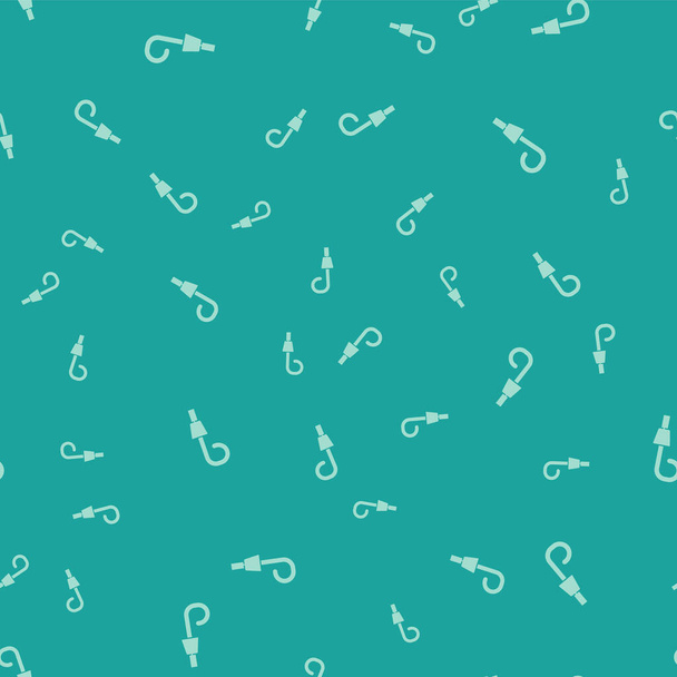 Green Birthday party horn icon isolated seamless pattern on green background.  Vector. - Vector, Image