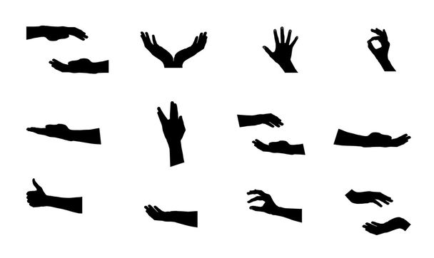 Black Set of Hand. Vector Illustration - Wektor, obraz