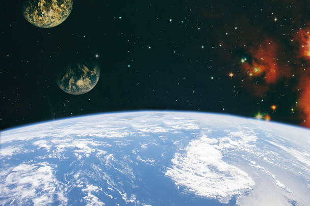 estrellas de un planeta y galaxia en un espacio libre. elementos de esta imagen amueblada por nasa . - Foto, imagen