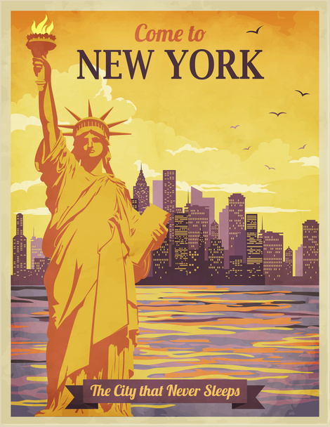 Viaje a Nueva York Poster
 - Vector, Imagen