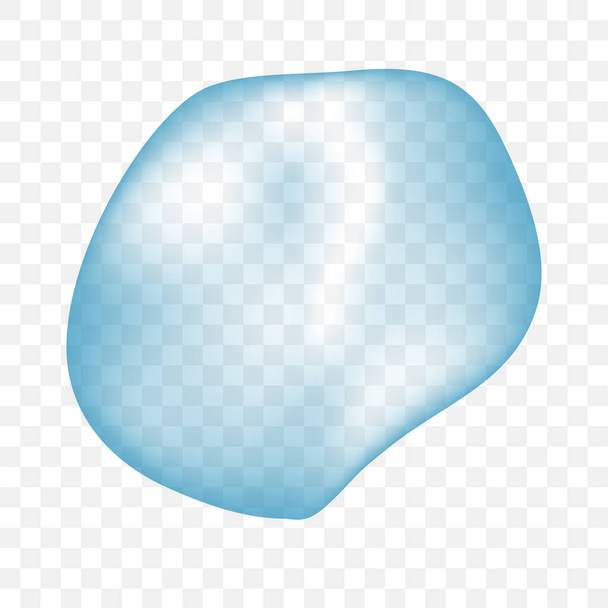 Vector Realistic Bubble Blue Pure Water, на прозрачном фоне эффекта - Вектор,изображение