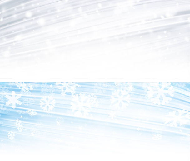 Set of winter brushstrokes backgrounds. Blue background with white snowflakes. Light grey background with white dots. Space for your text. Vector festive illustration. - Διάνυσμα, εικόνα