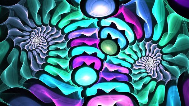 Les couleurs de la série, impressionnante peinture d'art numérique. Le fond se compose d'une texture de couleur fractale et convient à une utilisation dans des projets sur l'imagination, la créativité et le design. Rendement fractal 3d - Photo, image