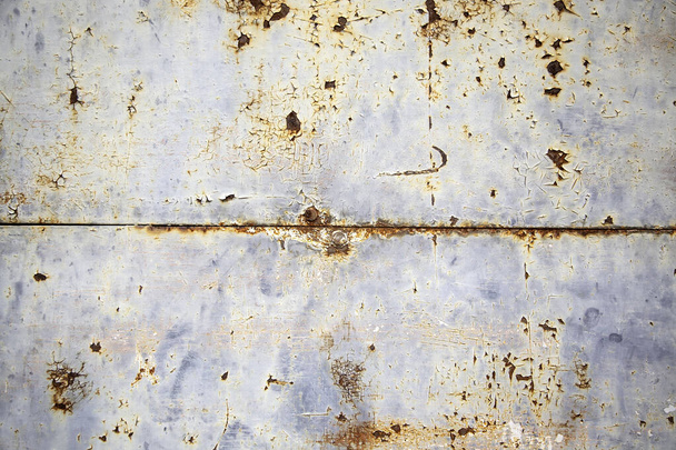 Textura oxidada en pared metálica, metal corrosivo, fondos industriales - Foto, Imagen