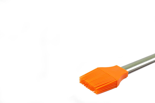 Kuchyňský kartáč oranžový izolovaný nástroj - Fotografie, Obrázek
