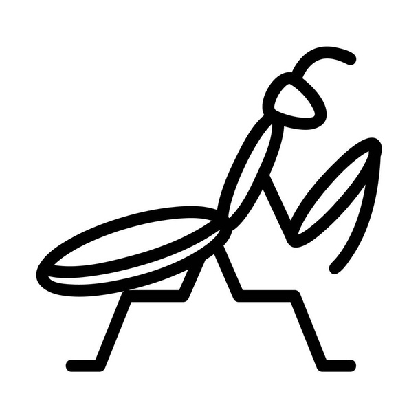 Логотип или символ иконы богомола с черной линией - Вектор,изображение