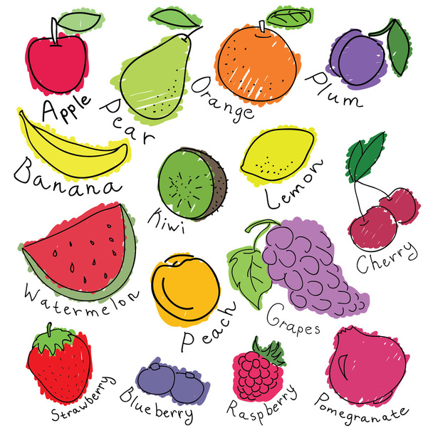 Varias frutas
 - Vector, Imagen