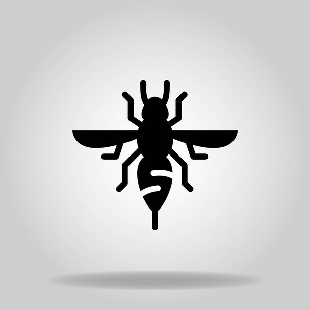 蜂のアイコンのロゴやシンボルは、 2つの青の色のスタイルで - ベクター画像