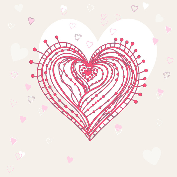 cute card with heart - Vecteur, image