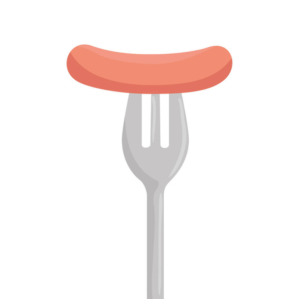 saucisse sur la conception vectorielle fourchette - Vecteur, image