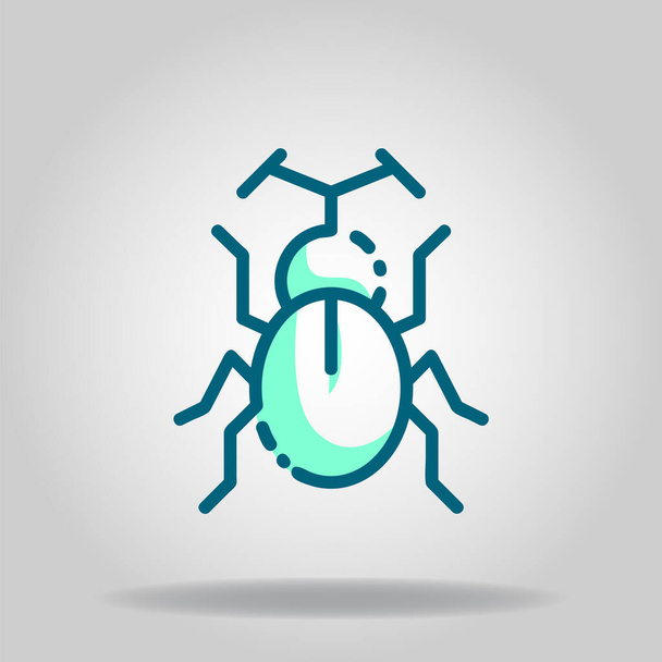 Логотип или символ значка жука с двухцветным синим цветом - Вектор,изображение